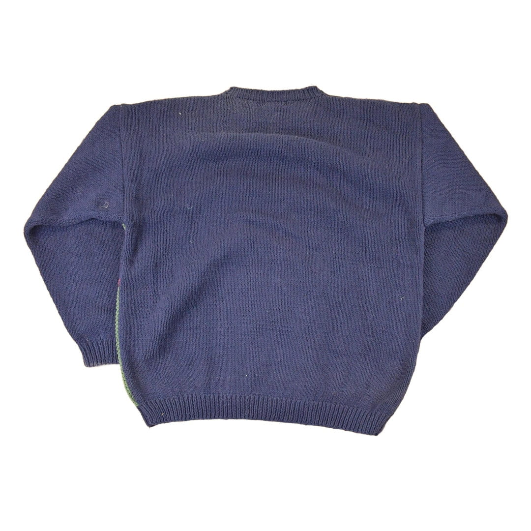 Vintage 1990s Ports International Hand Knit Abstract Forest Crewneck Sweater Men's L from propervintagecanada