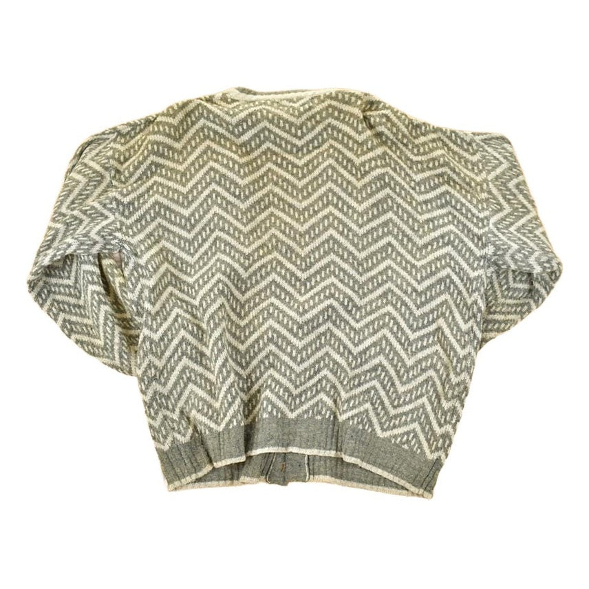 Vintage 1990s Potomac Connection Abstract Knit Cardigan Sweater Mens L from propervintagecanada
