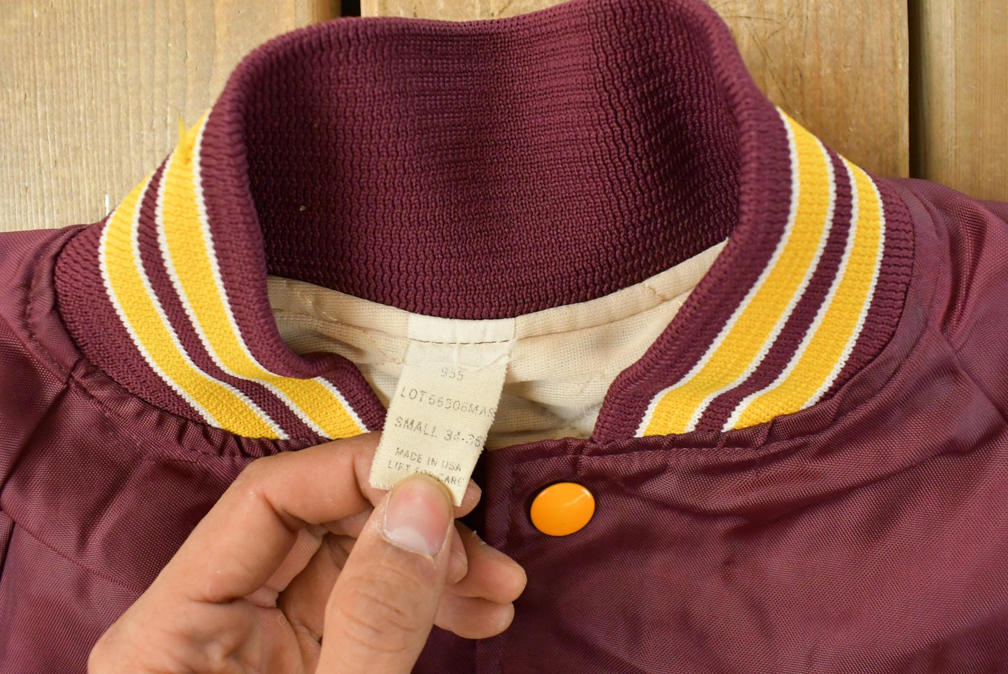 Vintage 1990s Potterville Softball Satin Bomber Jacket Men's Small / Snap Button / Sportswear / Souvenir Jacket / Made In USA from propervintagecanada