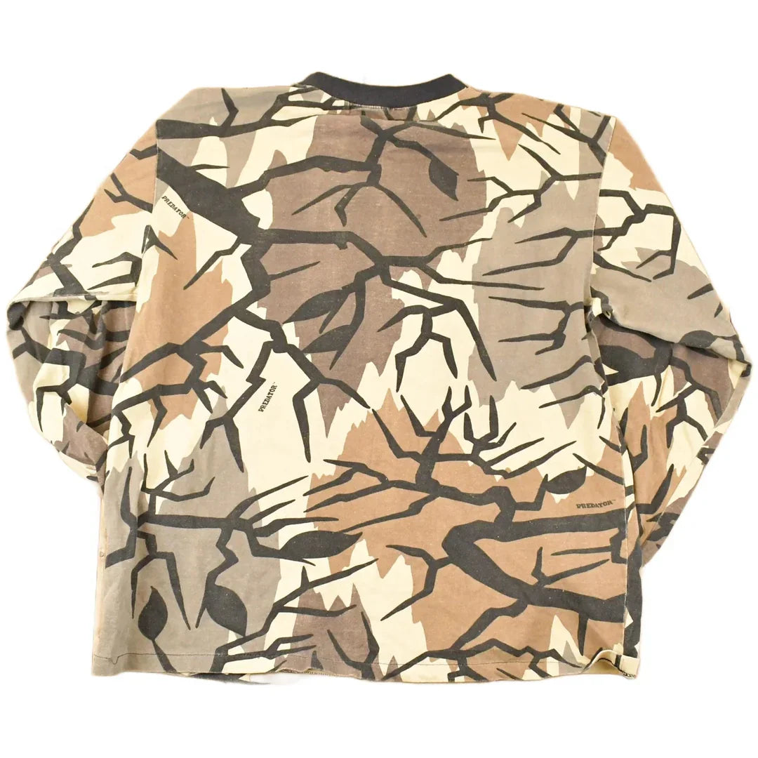 Vintage 1990s Predator AOP Cracked Camo Graphic Print Crewneck Shirt Mens L from propervintagecanada
