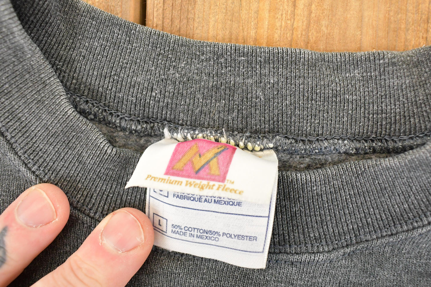 Vintage 1990s Premium Weight Fleece Blank Crewneck Sweatshirt Mens L from propervintagecanada