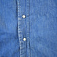Vintage 1990s Prentis Lined Denim South Western Style Pearl Snap Button Up Men's XL from propervintagecanada