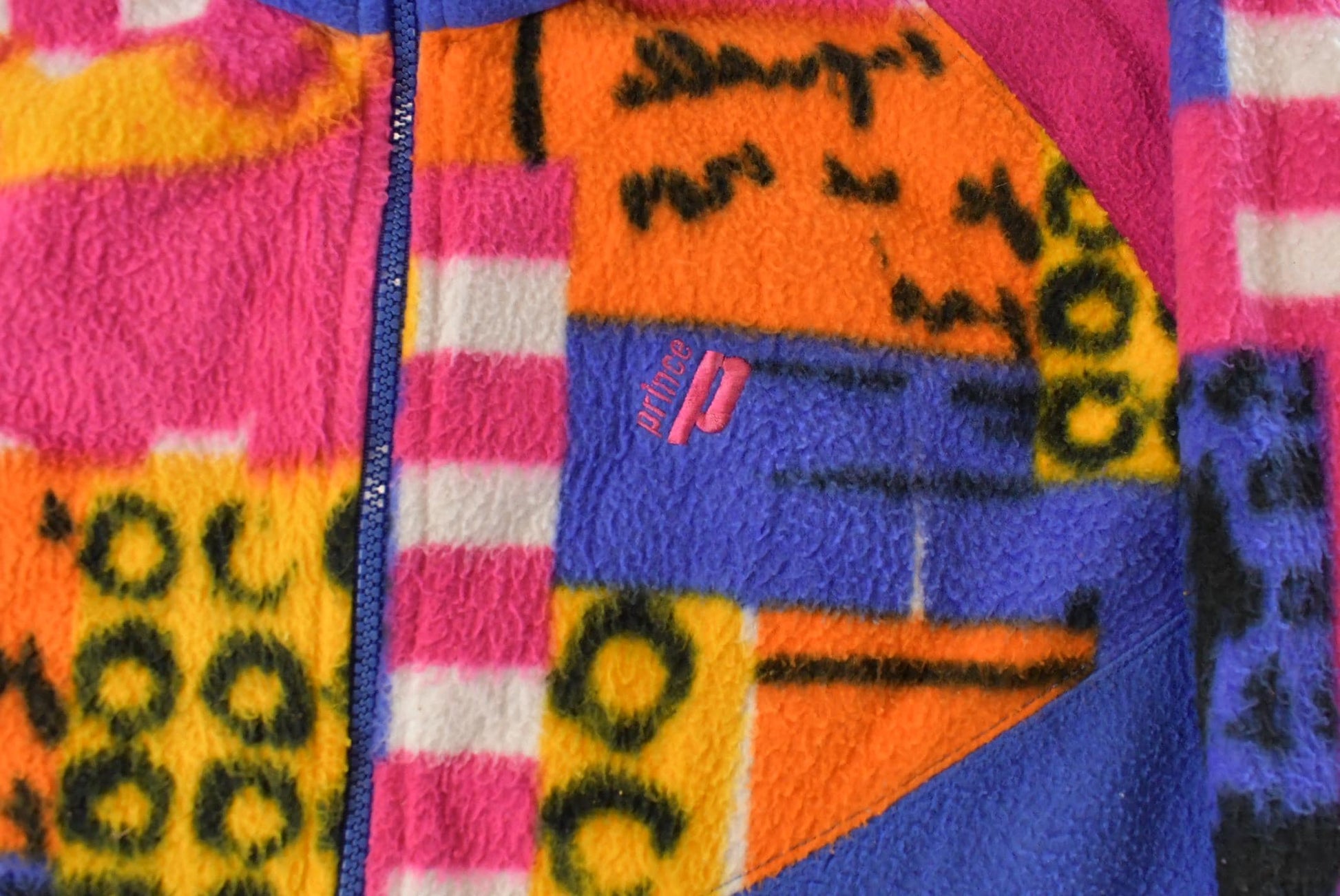 Vintage 1990s Prince Tennis Abstract Fleece Full Zip Sweater Women's Small from propervintagecanada