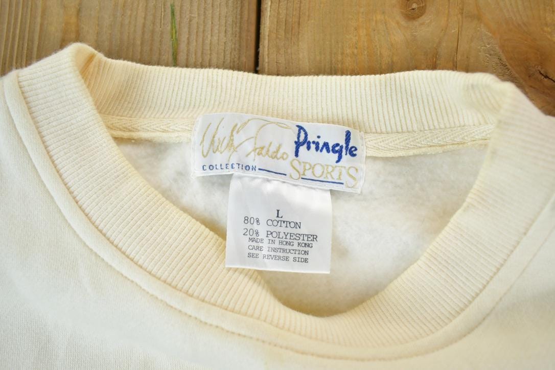 Vintage 1990s Pringle Sports Golf Embroidered Souvenir Crewneck Sweatshirt Made In USA Men's XL from propervintagecanada