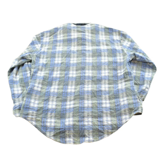 Vintage 1990s Printed Cotton Plaid Flannel Button Up Shirt Men's L from propervintagecanada
