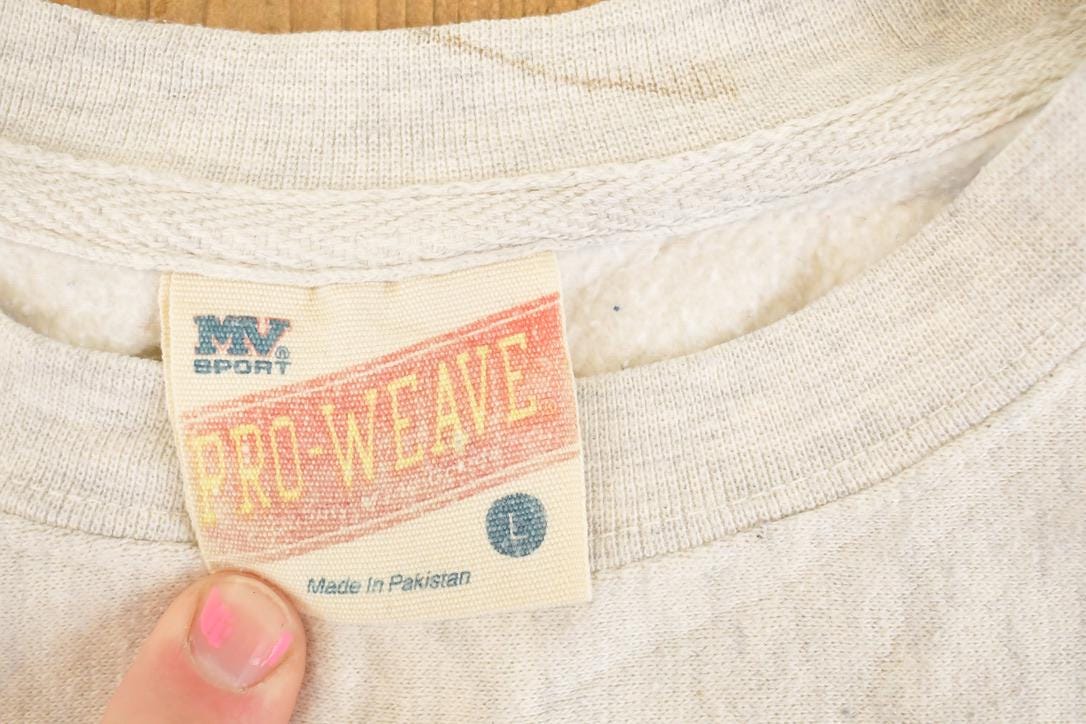 Vintage 1990s Pro Weave Lake Superior College Cross Grain Crewneck Sweatshirt Men's XL / NCAA College Spellout / 90s Collegiate Heavyweight from propervintagecanada