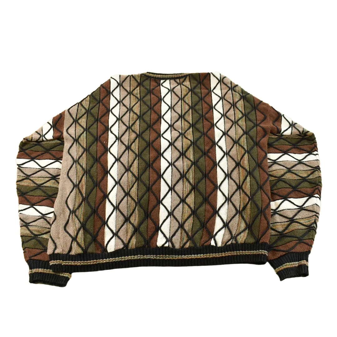 Vintage 1990s Prot��g�� 3D Cable Knit Crewneck Sweater Men's 3XL Tall from propervintagecanada