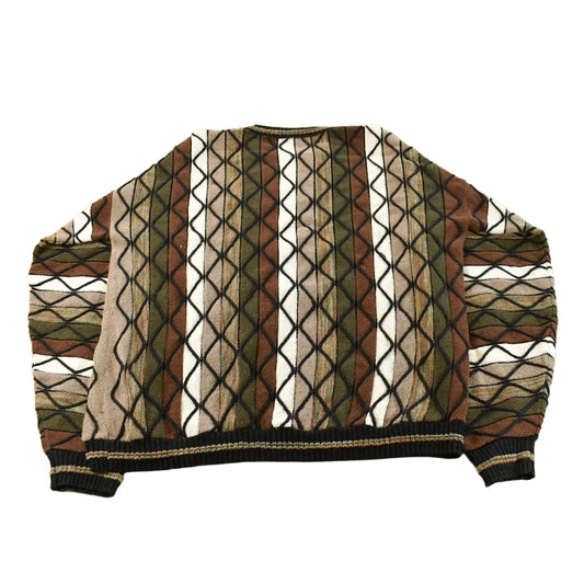 Vintage 1990s Prot��g�� 3D Cable Knit Crewneck Sweater Men's 3XL Tall from propervintagecanada