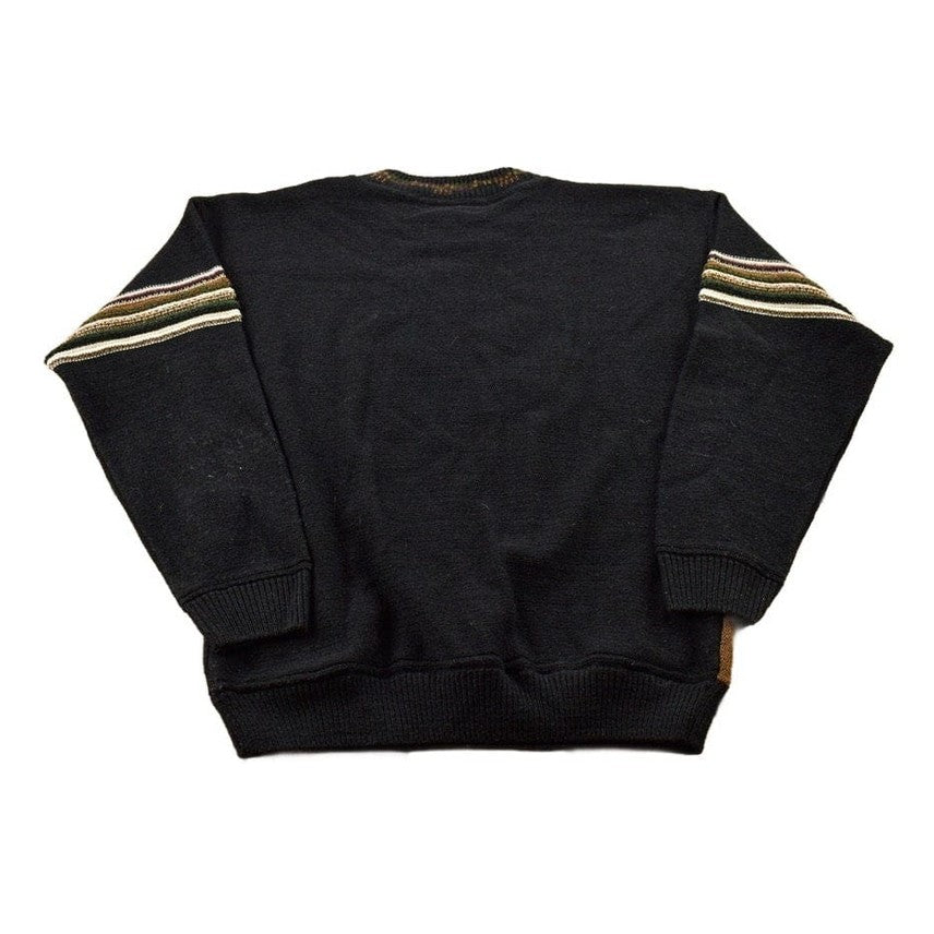 Vintage 1990s Protege Knitted Crewneck Sweater 3D Pattern Men's Medium from propervintagecanada