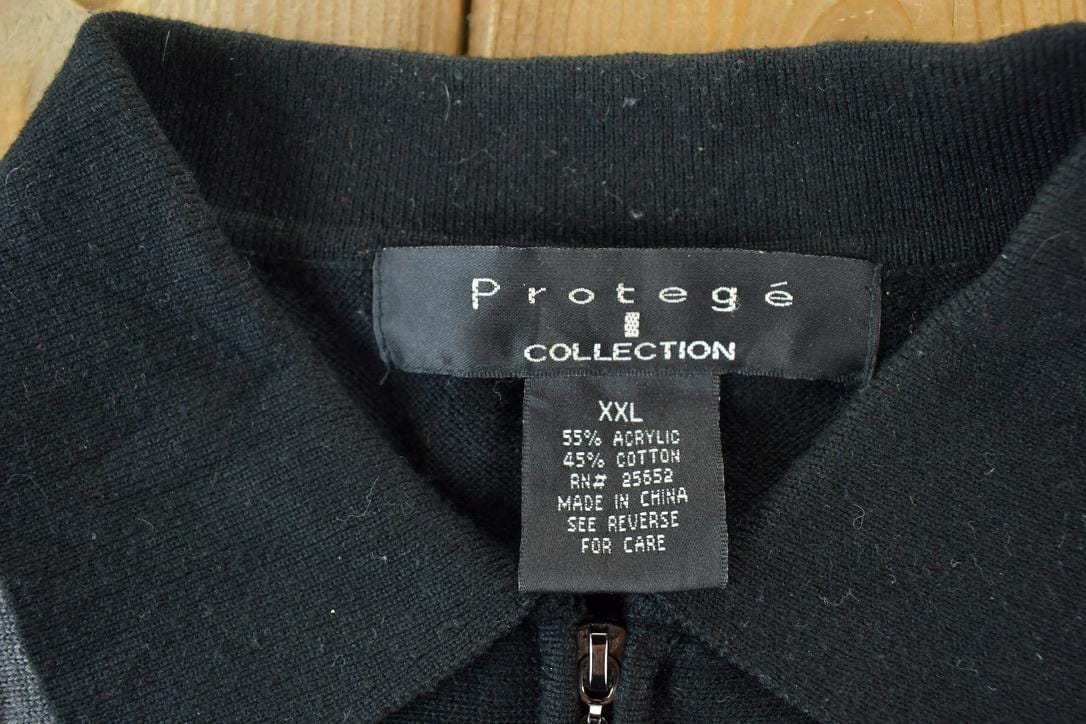 Vintage 1990s Protegee Collection Knit Striped Collared Sweater Men's 2XL from propervintagecanada