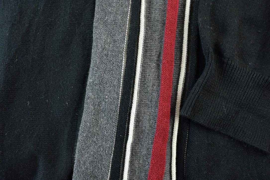 Vintage 1990s Protegee Collection Knit Striped Collared Sweater Men's 2XL from propervintagecanada