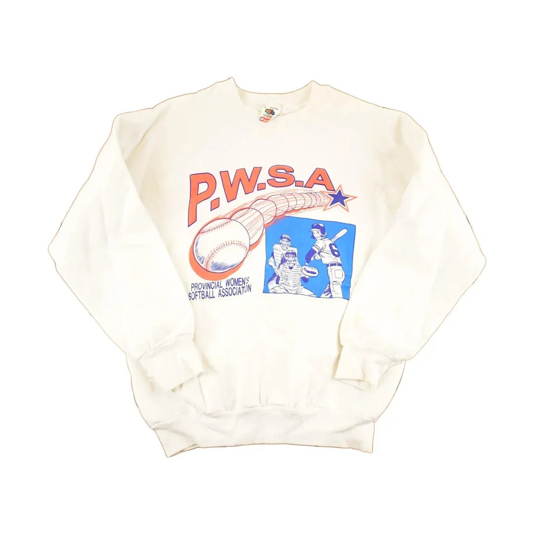 Vintage 1990s Provincial Women's Softball Association Souvenir Crewneck Sweatshirt Women's M from propervintagecanada