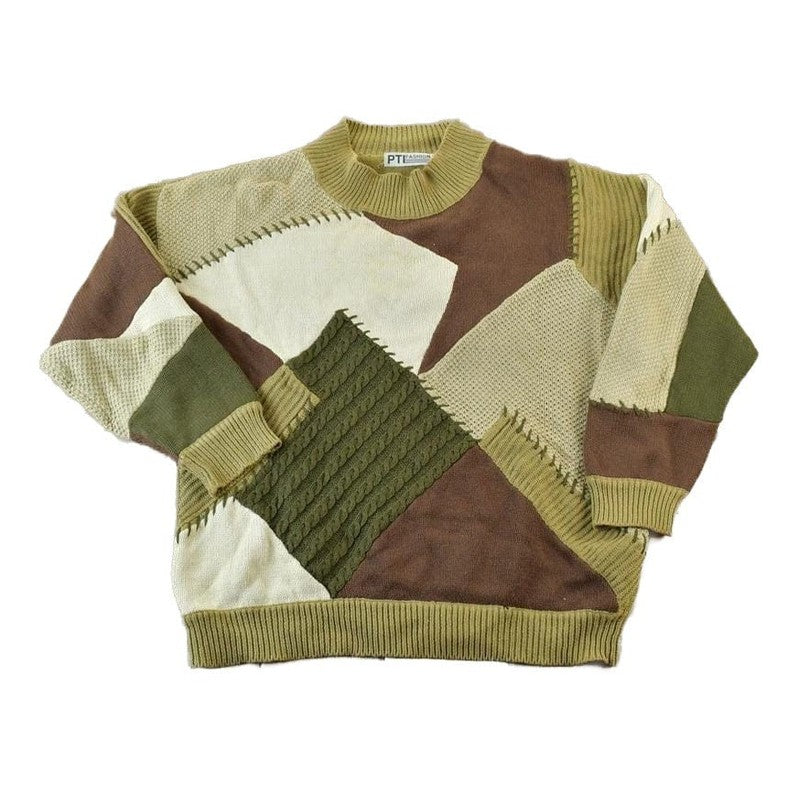 Vintage 1990s PTI Fashion Knit Abstract Pattern Crewneck Sweater Men's XL from propervintagecanada