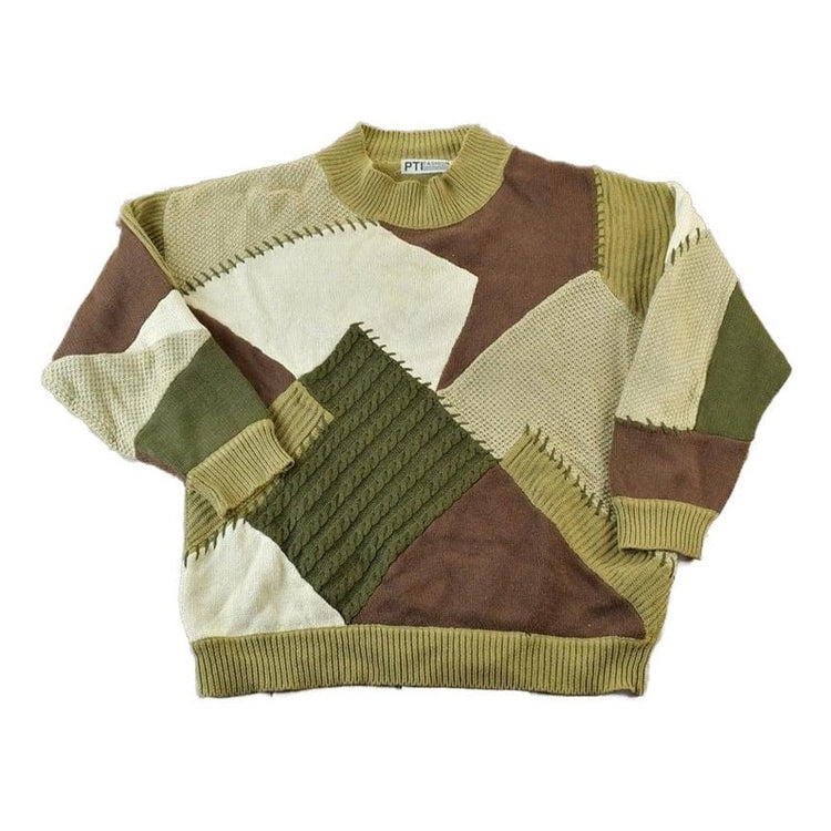 Vintage 1990s PTI Fashion Knit Abstract Pattern Crewneck Sweater Men's XL from propervintagecanada