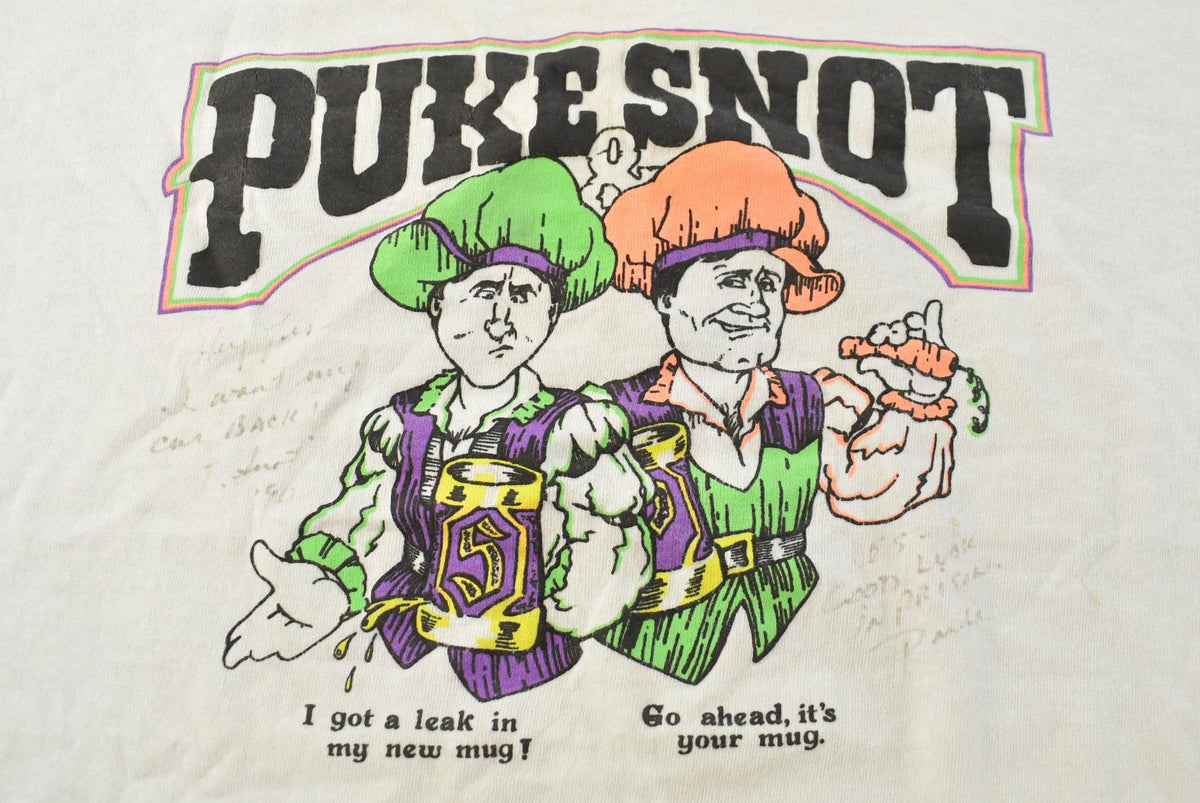 Vintage 1990s Puke & Snot Comedy Graphic T-Shirt Men's L from propervintagecanada