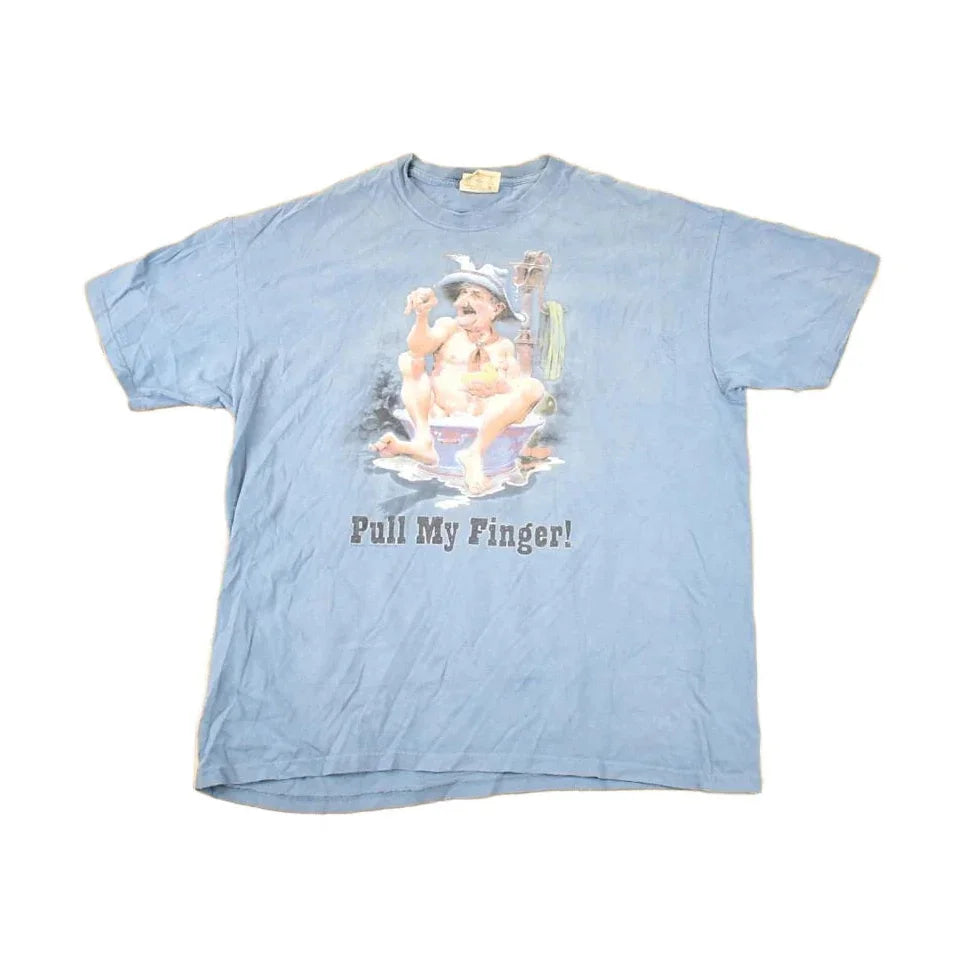 Vintage 1990s Pull My Finger Funny Grandpa Souvenir Travel T-Shirt Men's XL from propervintagecanada