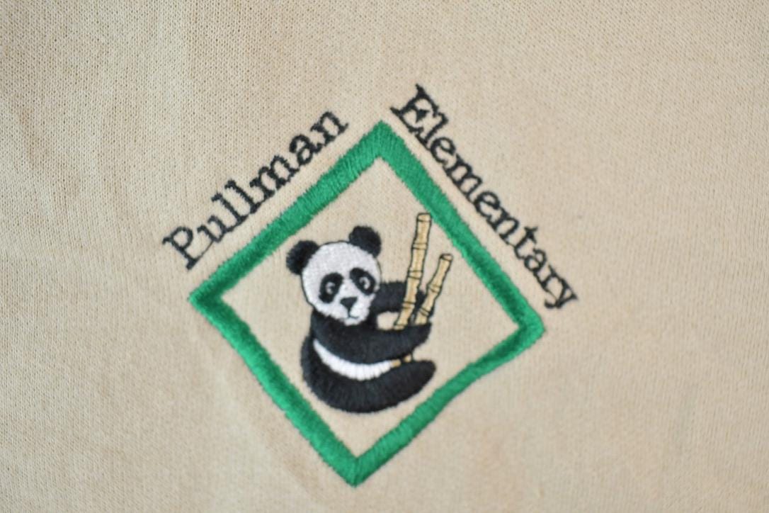 Vintage 1990s Pullman Elementary Panda Crewneck Sweatshirt Men's Large from propervintagecanada