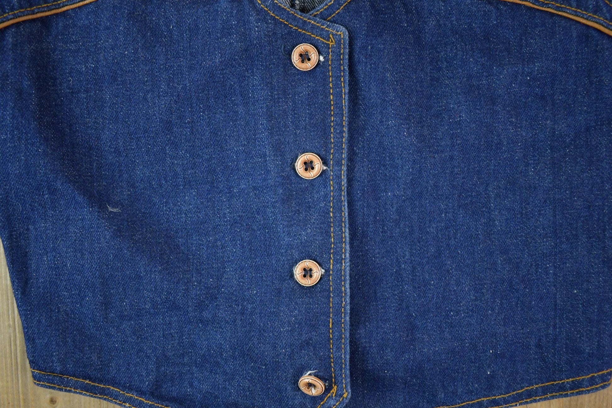 Vintage 1990s Pulse Denim Cowgirl Vest Women's XS from propervintagecanada