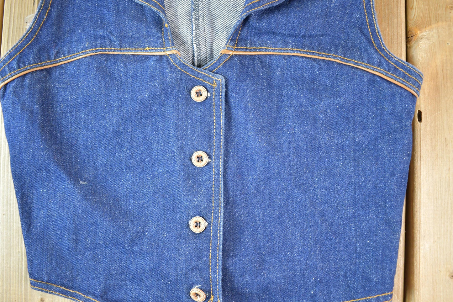 Vintage 1990s Pulse Denim Cowgirl Vest Women's XS from propervintagecanada