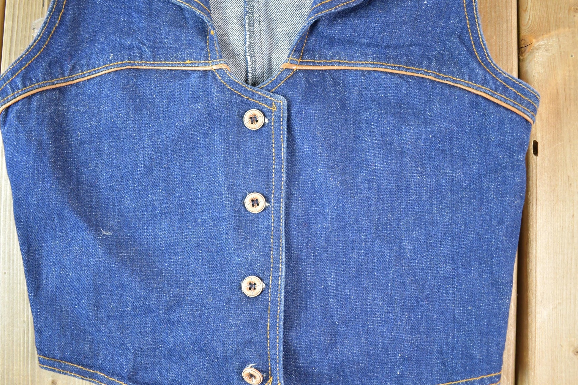 Vintage 1990s Pulse Denim Cowgirl Vest Women's XS from propervintagecanada