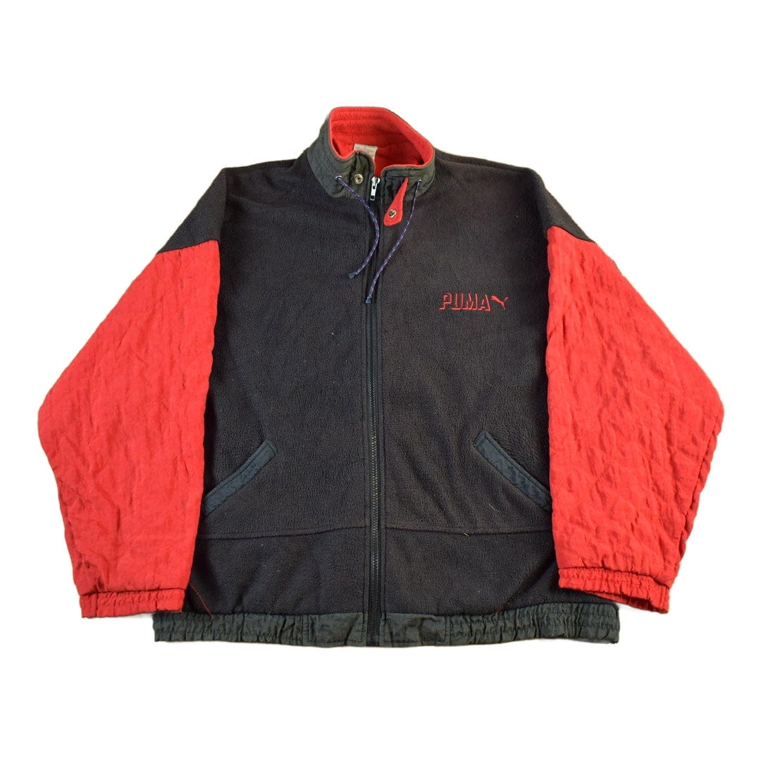 Vintage 1990s Puma Embroidered Fleece Zip Up Sweater Men's Large from propervintagecanada