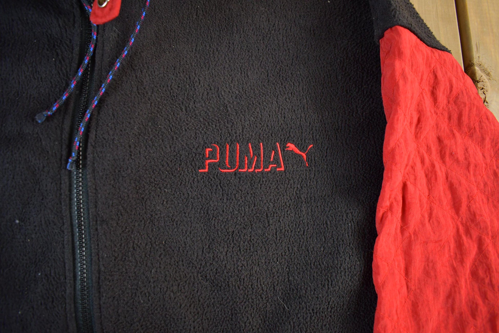 Vintage 1990s Puma Embroidered Fleece Zip Up Sweater Men's Large from propervintagecanada