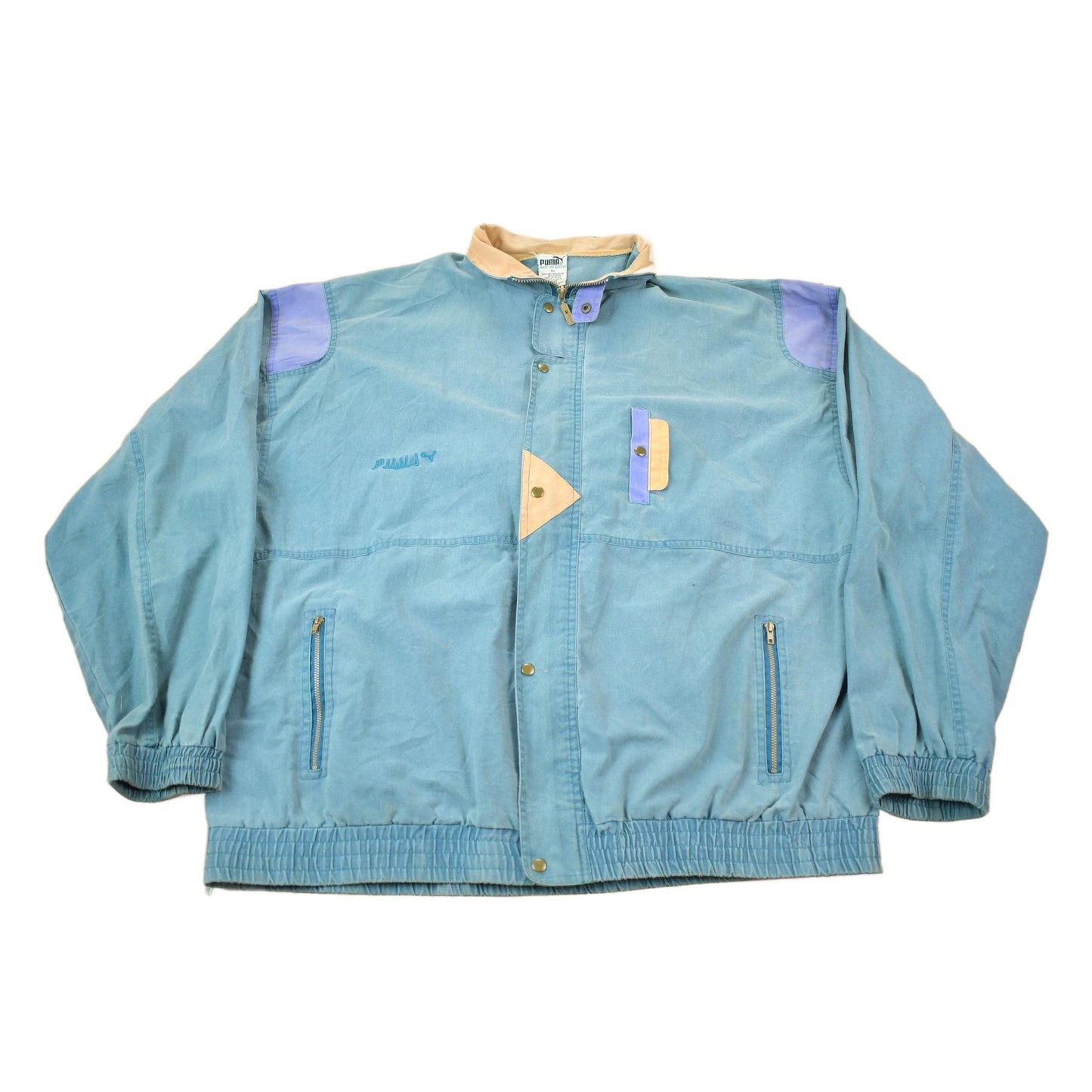 Vintage 1990s Puma Embroidered Sun Faded Windbreaker Jacket Size XL Men's XL from propervintagecanada
