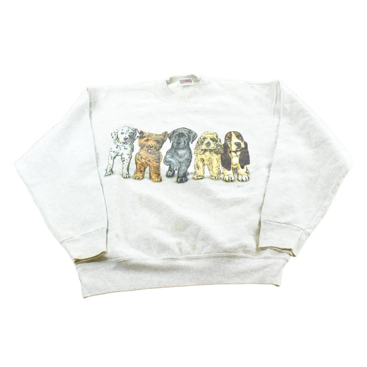 Vintage 1990s Puppies Animals Crewneck Sweater Mens L from propervintagecanada