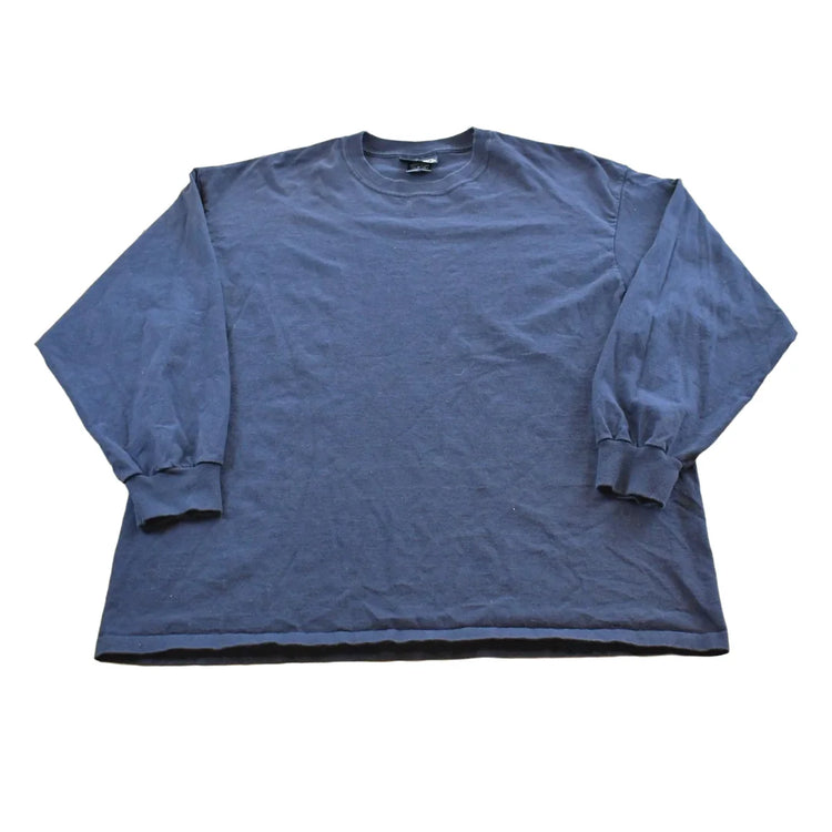Vintage 1990s Puritan Blank Blue Long Sleeve T-Shirt Mens XL from propervintagecanada