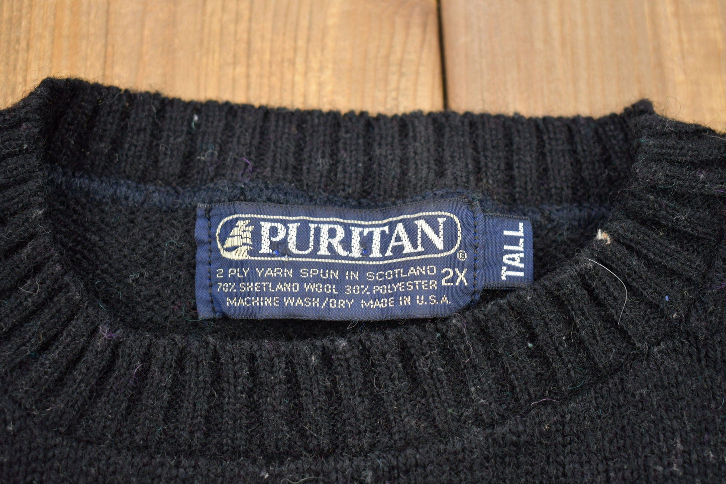 Vintage 1990s Puritan Knitted Scottish Yarn Crewneck Sweater Men's XL from propervintagecanada