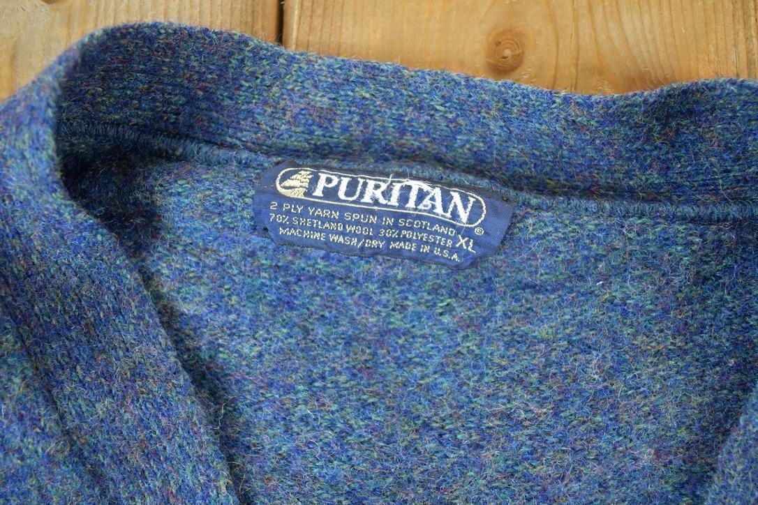 Vintage 1990s Puritan Wool Knit Perfect Mild Distress Cardigan Sweater  S from propervintagecanada