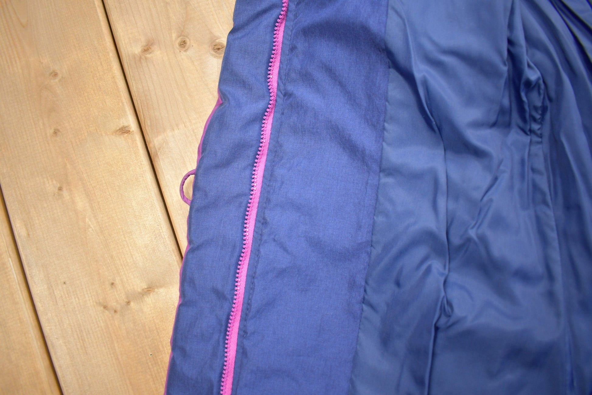 Vintage 1990s Purple Full Length Down Fill Puffer Jacket Women's XS from propervintagecanada