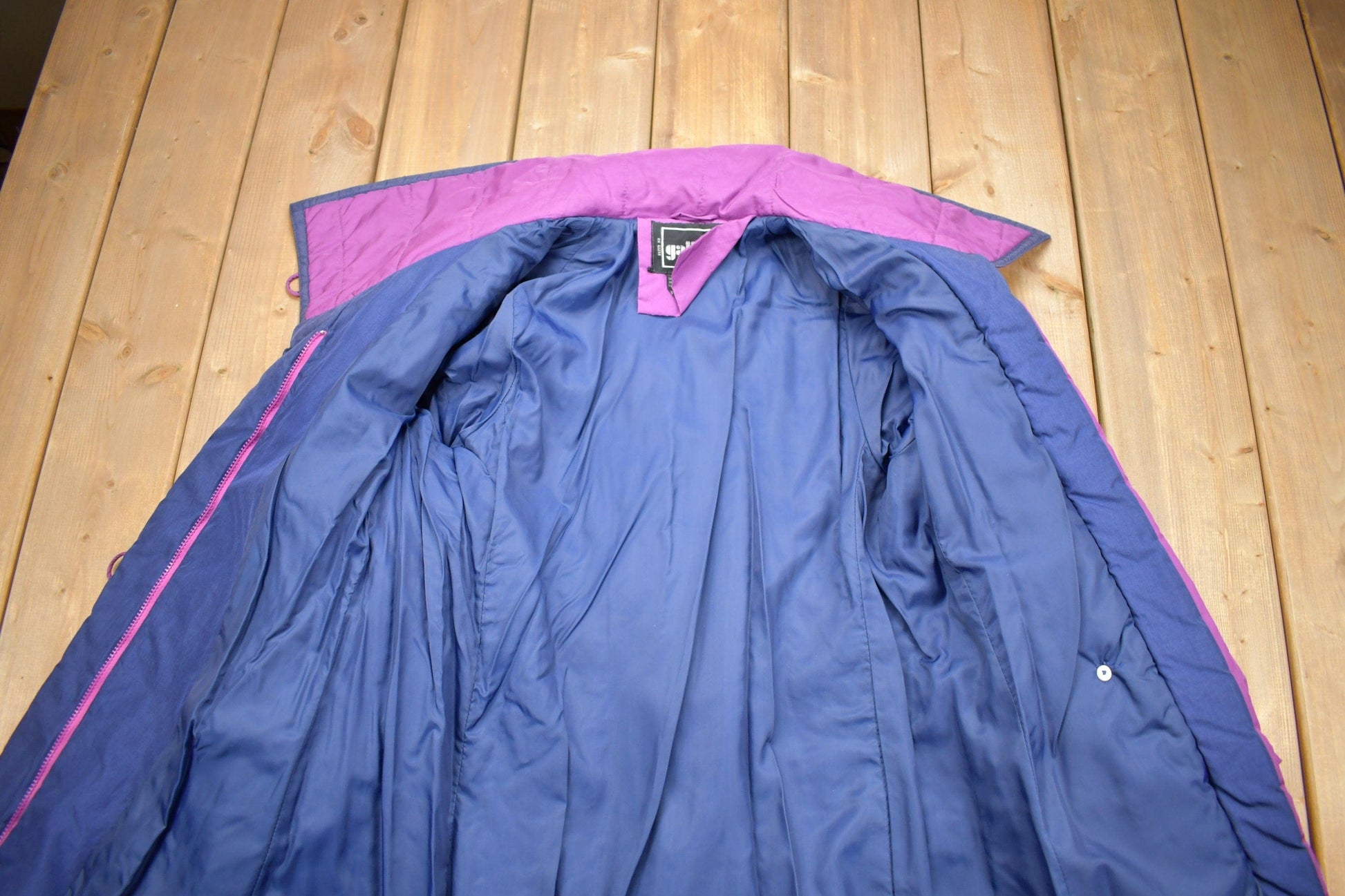 Vintage 1990s Purple Full Length Down Fill Puffer Jacket Women's XS from propervintagecanada