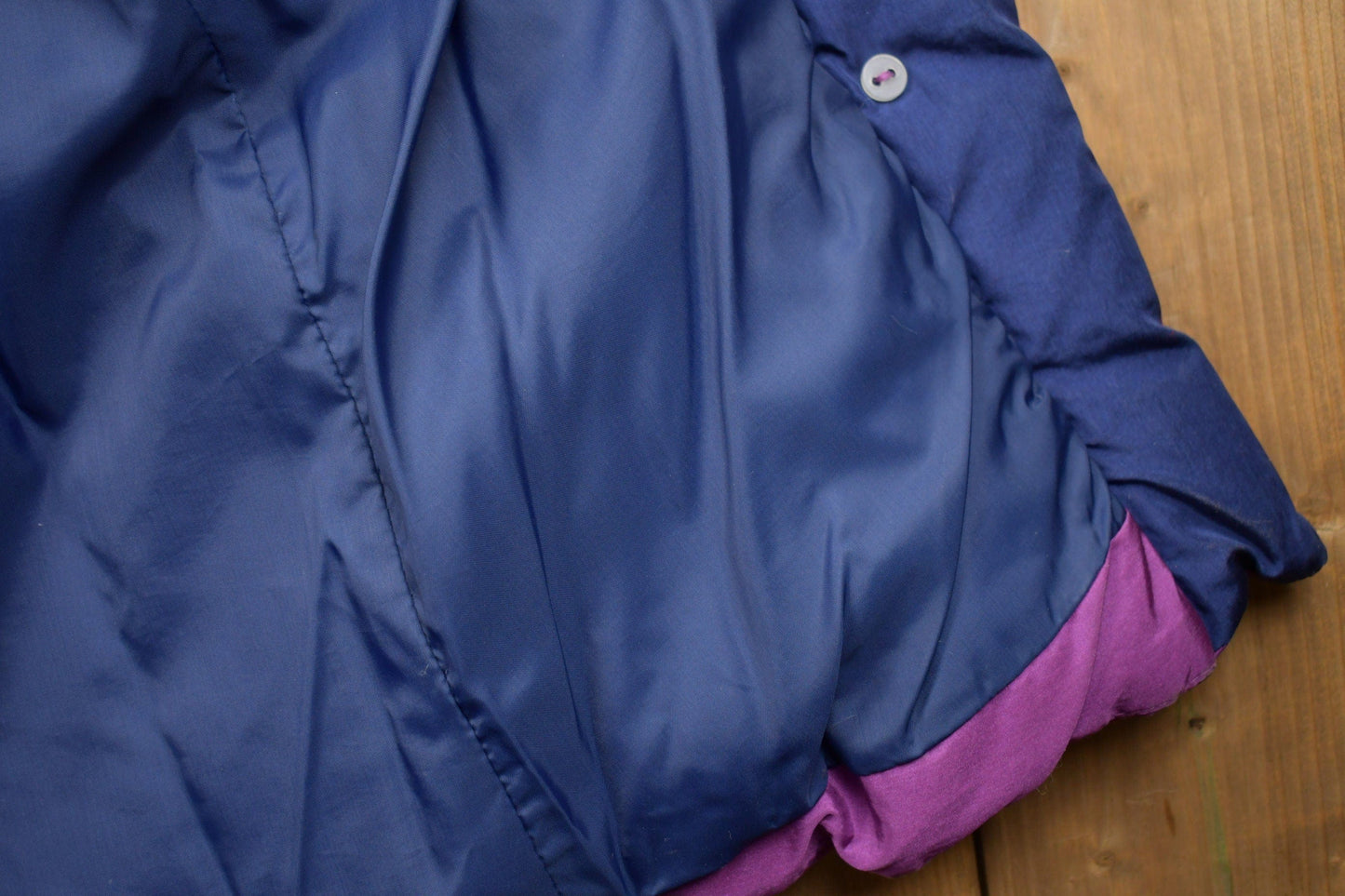 Vintage 1990s Purple Full Length Down Fill Puffer Jacket Women's XS from propervintagecanada