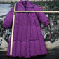 Vintage 1990s Purple Full Length Down Fill Puffer Jacket Women's XS from propervintagecanada