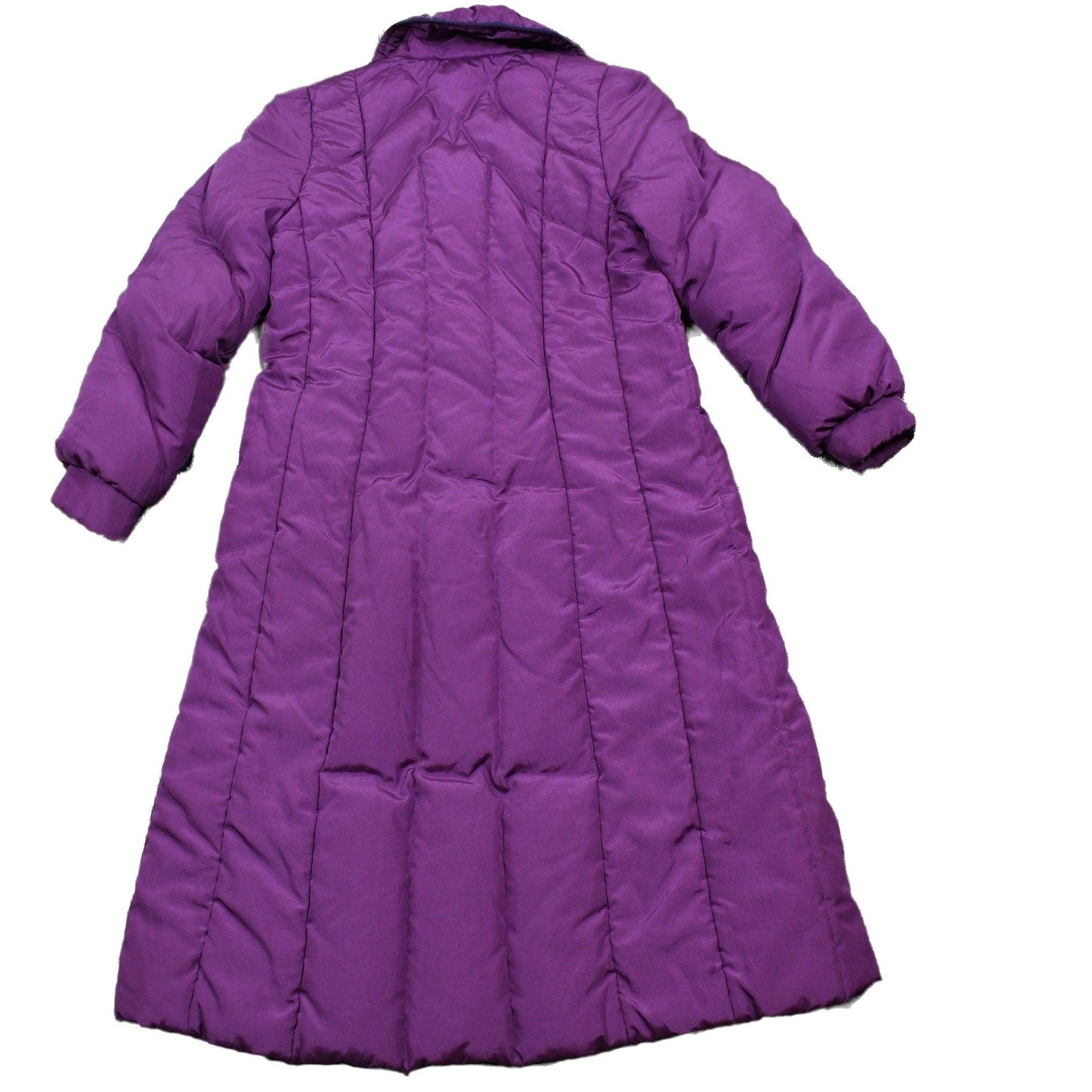 Vintage 1990s Purple Full Length Down Fill Puffer Jacket Women's XS from propervintagecanada