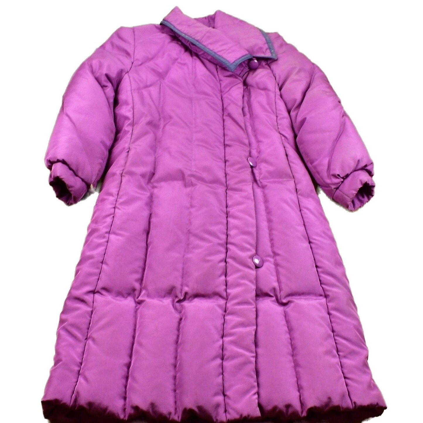 Vintage 1990s Purple Full Length Down Fill Puffer Jacket Women's XS from propervintagecanada