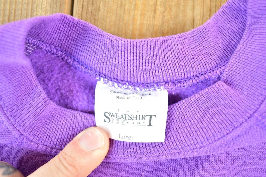 Vintage 1990s Purple Hearts Crewneck Sweatshirt Womens L from propervintagecanada