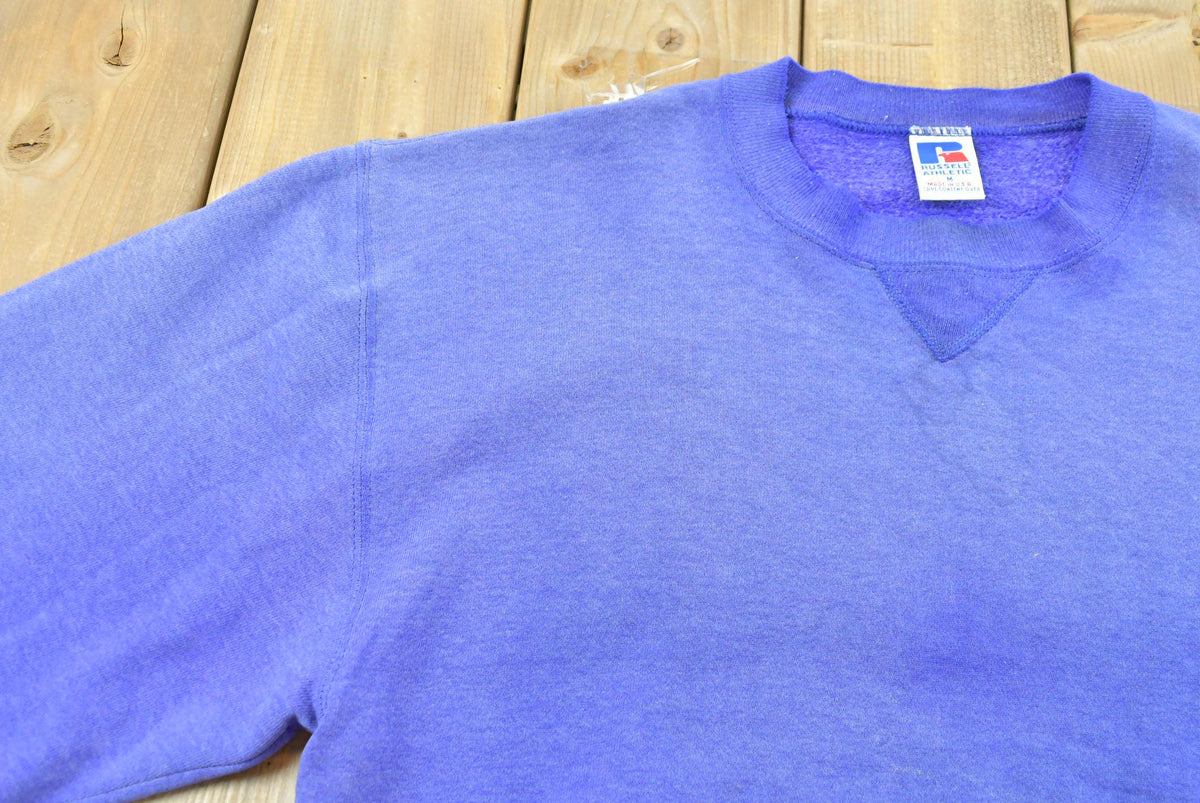 Vintage 1990s Purple Russell Athletics Blank Crewneck Sweatshirt Men's M from propervintagecanada