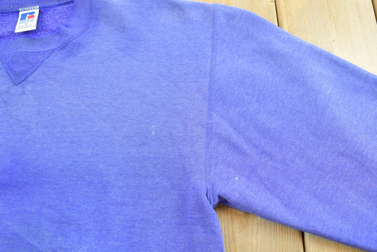 Vintage 1990s Purple Russell Athletics Blank Crewneck Sweatshirt Men's M from propervintagecanada