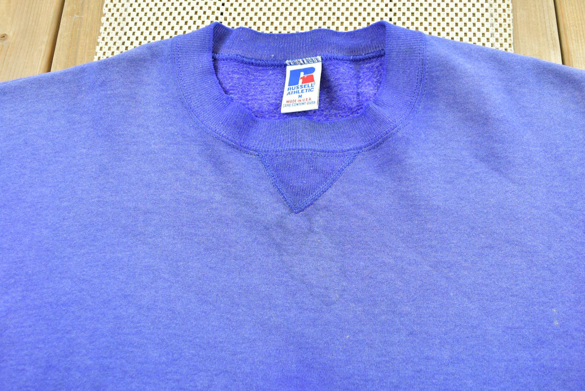 Vintage 1990s Purple Russell Athletics Blank Crewneck Sweatshirt Men's M from propervintagecanada