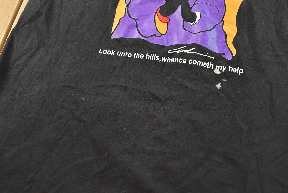 Vintage 1990s Q-Tees African Women Poem Art Print T-Shirt Men's L from propervintagecanada