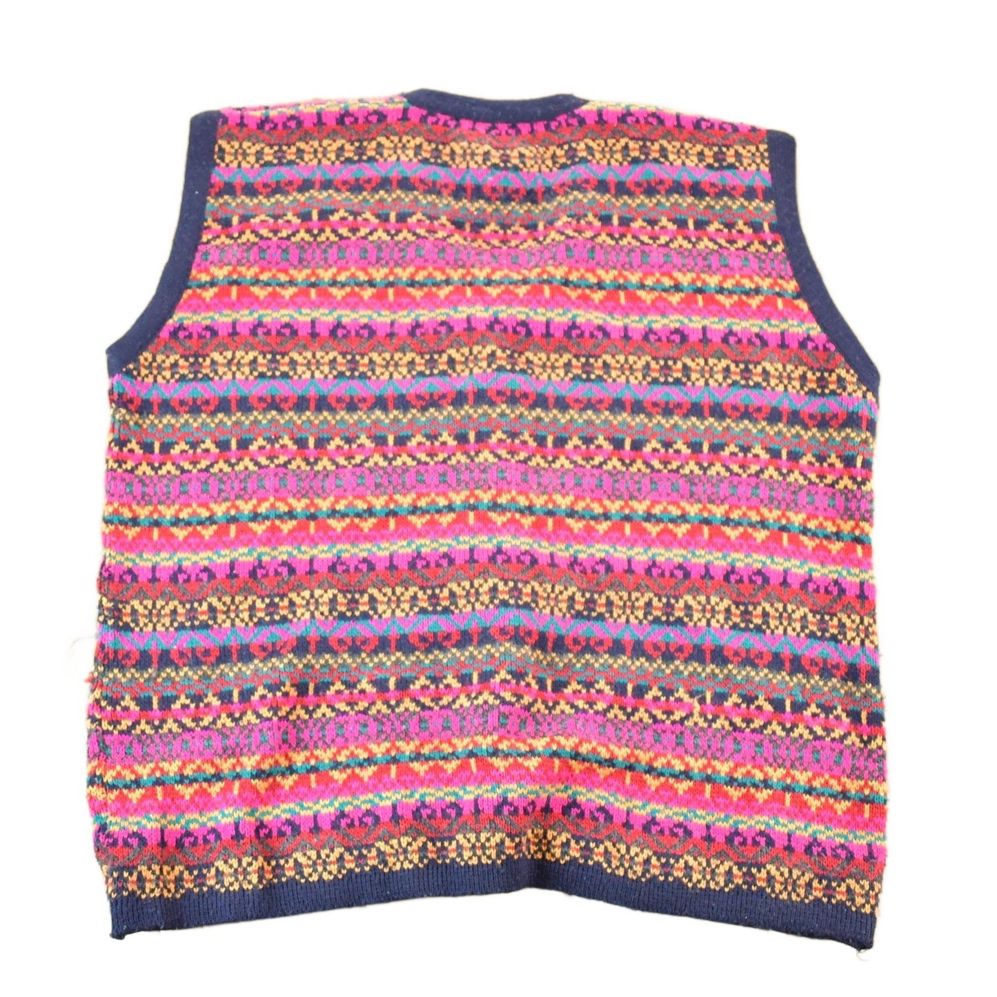 Vintage 1990s Quadro Wool Knit Abstract Button Up Sweater Vest Womens L from propervintagecanada
