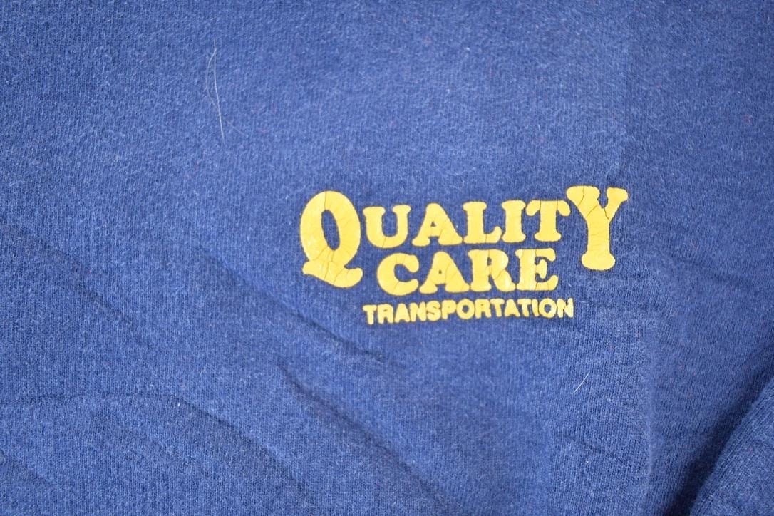 Vintage 1990s Quality Care Transportation Souvenir Crewneck Sweatshirt Made In USA Men's Large from propervintagecanada