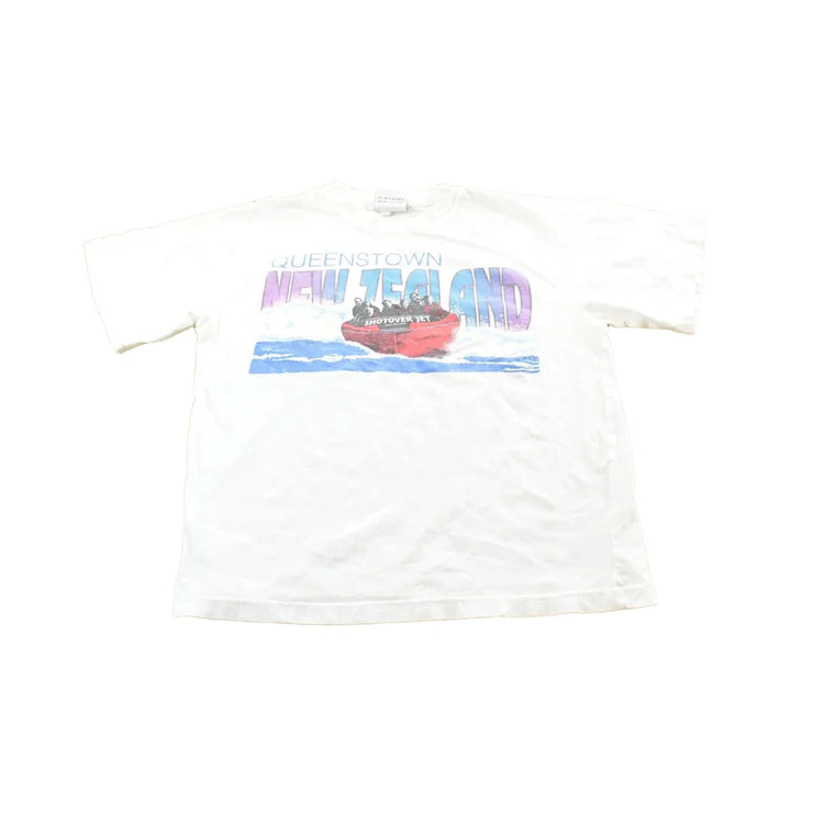 Vintage 1990s Queenstown New Zealand Shotover Jet Boat Souvenir T Shirt Mens S from propervintagecanada
