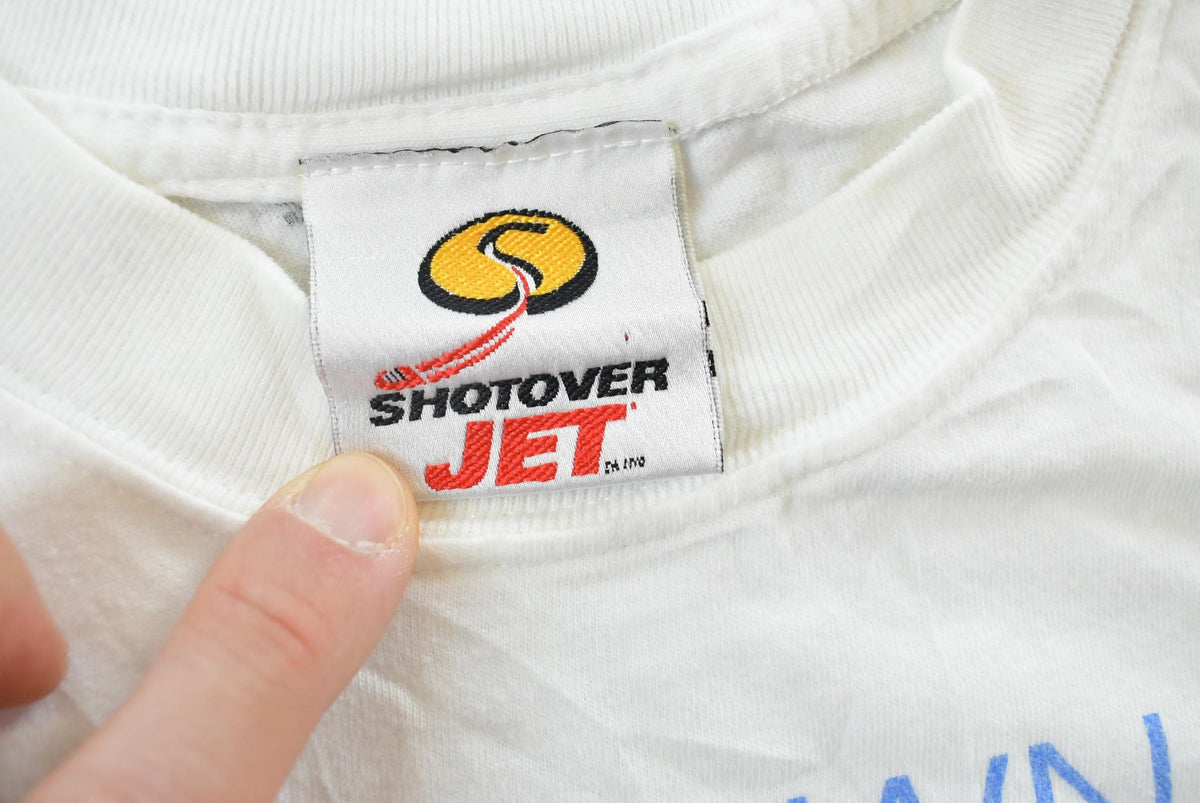 Vintage 1990s Queenstown New Zealand Shotover Jet Boat Souvenir T Shirt Mens S from propervintagecanada