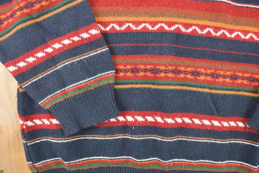 Vintage 1990s R&R Striped Knit Crewneck Sweater Mens L from propervintagecanada