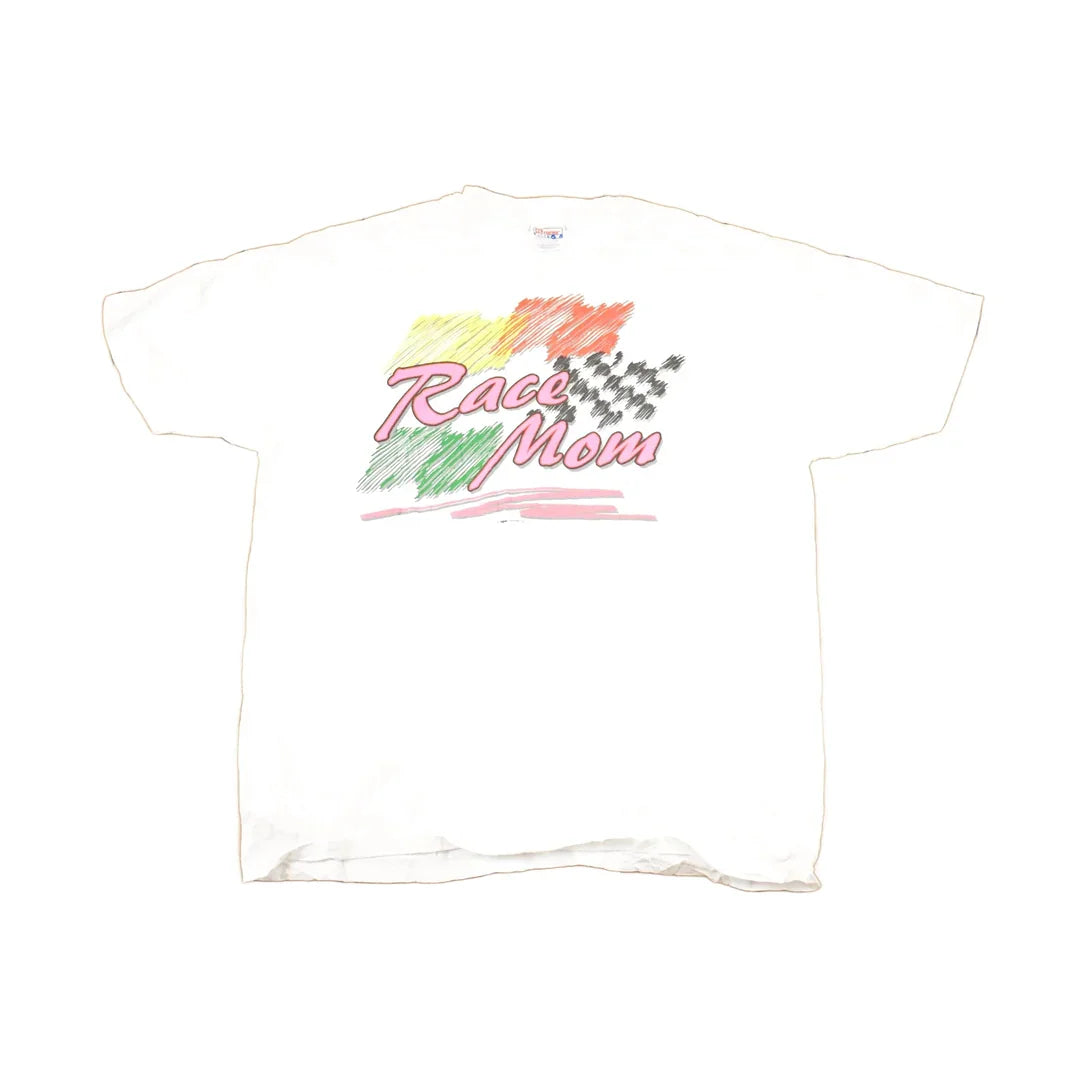 Vintage 1990s Race Mom Souvenir Racing T-Shirt Women's XL from propervintagecanada