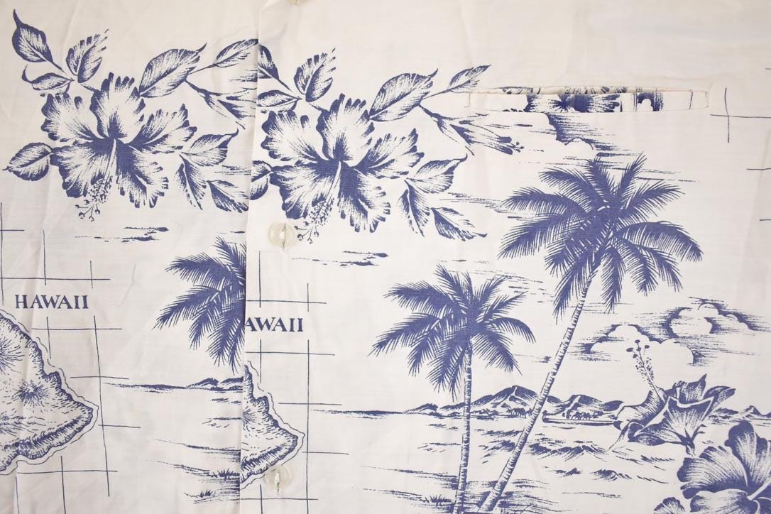 Vintage 1990s Rai Nam Hawaiian Button Up Shirt Men's XL from propervintagecanada