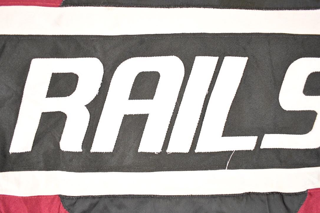 Vintage 1990s Rails USA Embroidered Hockey Jersey Mens XXL / Made In USA / 90's Destination Sweater from propervintagecanada